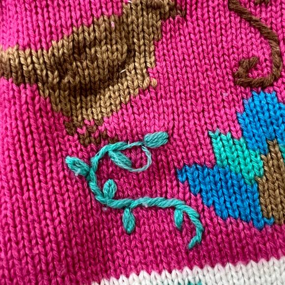 Vintage That's Me Puff Sleeve Folk Art Cardigan Medium Kidcore Cottagecore - Picture 5 of 11